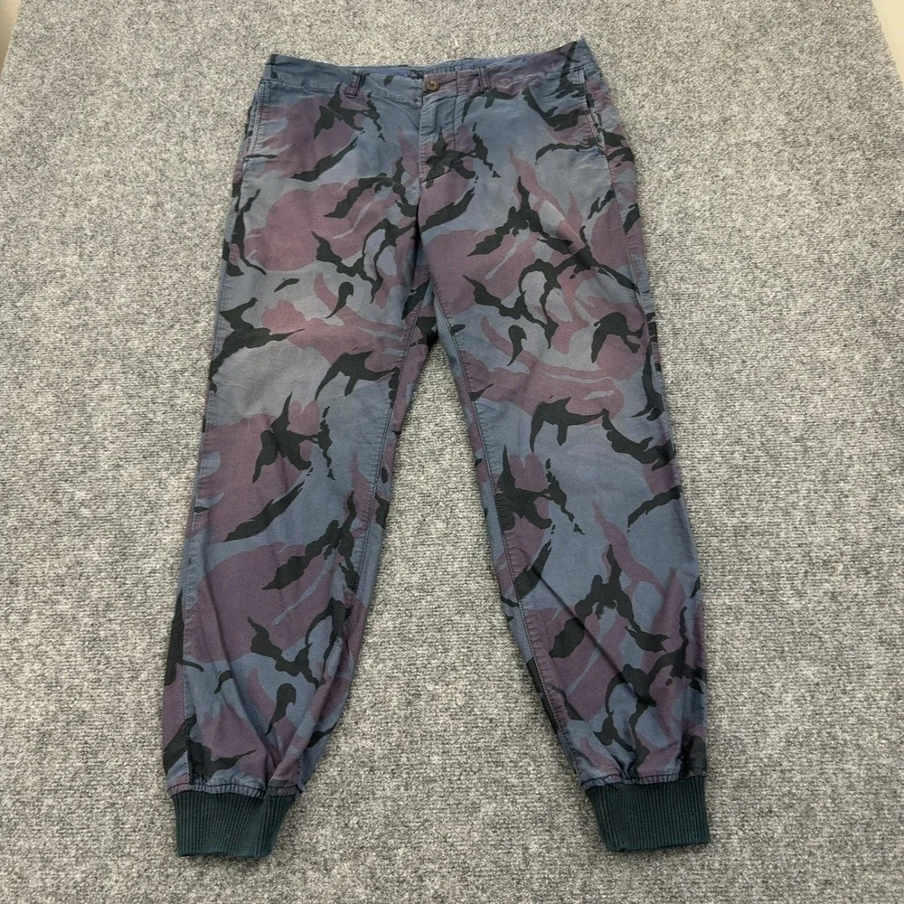 J Crew Joggers Mens 32‎ Blue Purple Camo Cotton Camouflage Casual Street Style